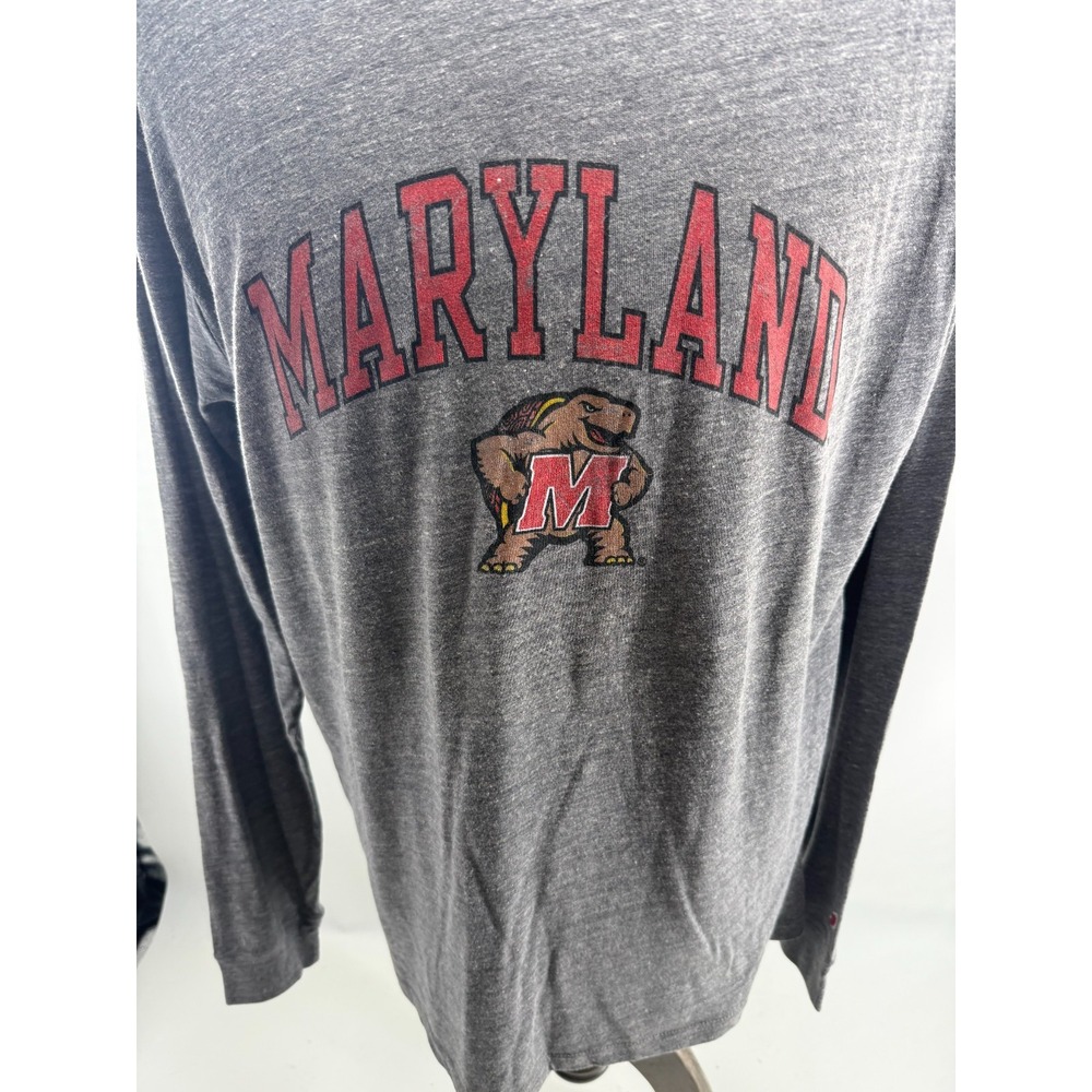 League Maryland Terrapins Long Sleeve‎ Tee Shirt Grey Mens Large New - Picture 8 of 9